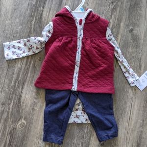 Carter's 6M Three Piece long sleeve and vet set